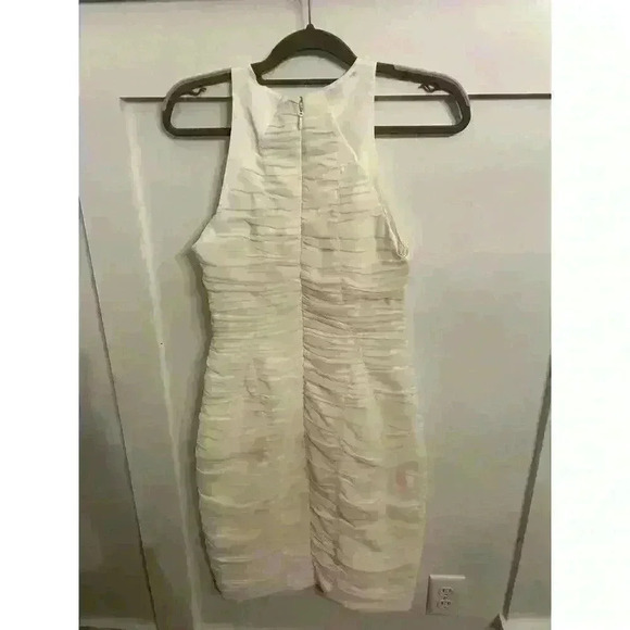 NWT Halston Heritage Women's Cocktail High Neck Fitted Ruched Dress, 6 - Picture 8 of 9